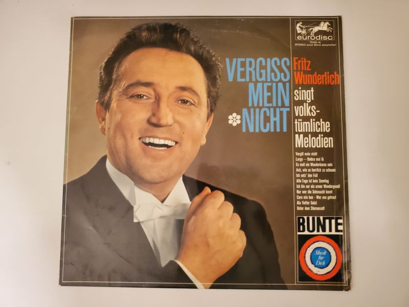 Fritz Wunderlich Vergiss mein nicht vinyl record